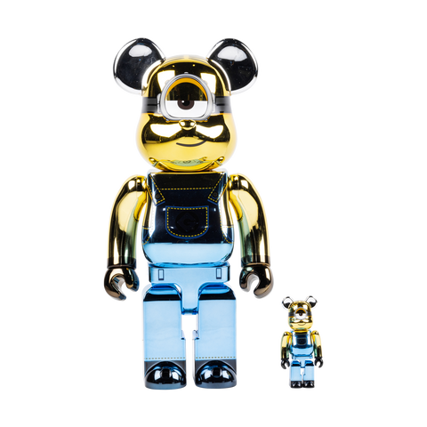 BE@RBRICK STUART Chrome Ver. 100％ & 400％ MEDICOM Minions Stuart Chrome Ver. 