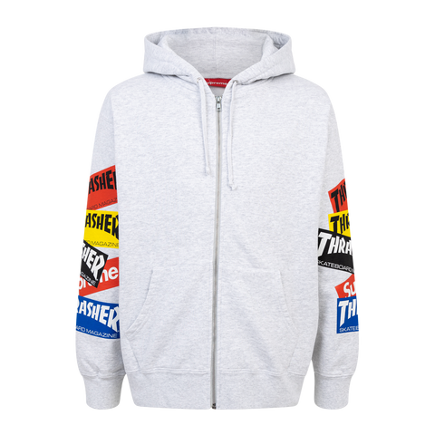 SUPREME Thrasher Multi Logo Zip Up Hoo SUPREME Thrasher Multi Logo Zip Up Hoo