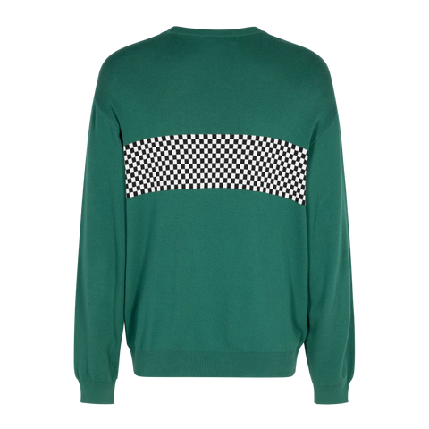 SUPREME Checkered Panel Crewneck Sweater 