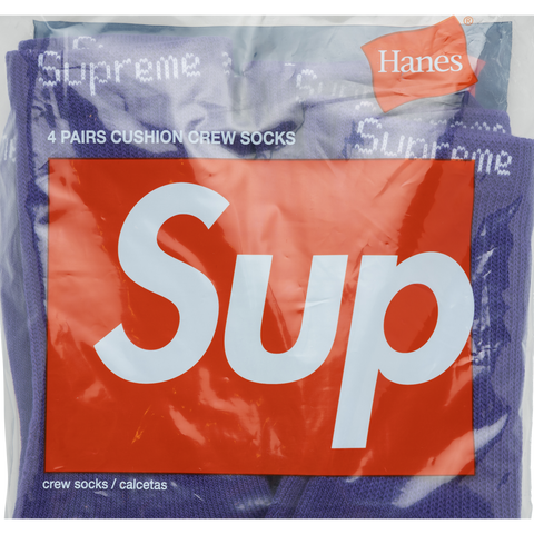 SUPREME Hanes Crew Socks 4-Pack 