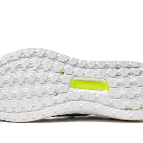 adidas Ultraboost 20 White/Silver/Signal Cyan Men's Running Shoes, Size: 9.5