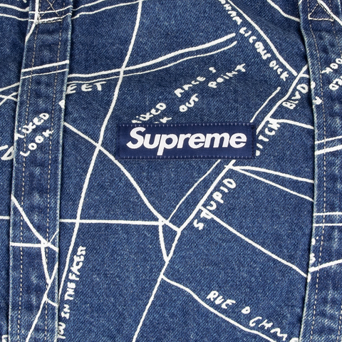 Gonz map denim tote hotsell