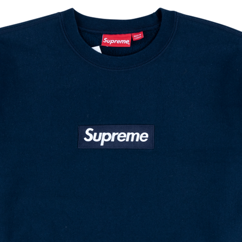 Supreme navy box logo crewneck shop
