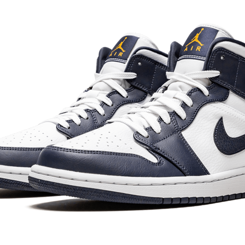 Air jordan 1 mid obsidian white gold discount