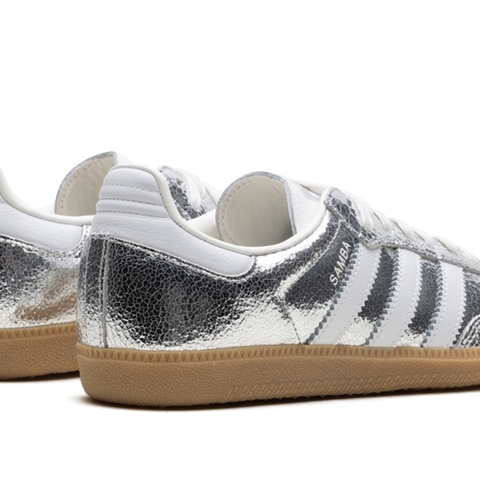 adidas Samba OG Shoes - Women's - Silver / Cloud White / White