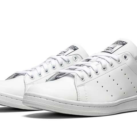 adidas Women's Stan Smith Shoes, White Navy / 8