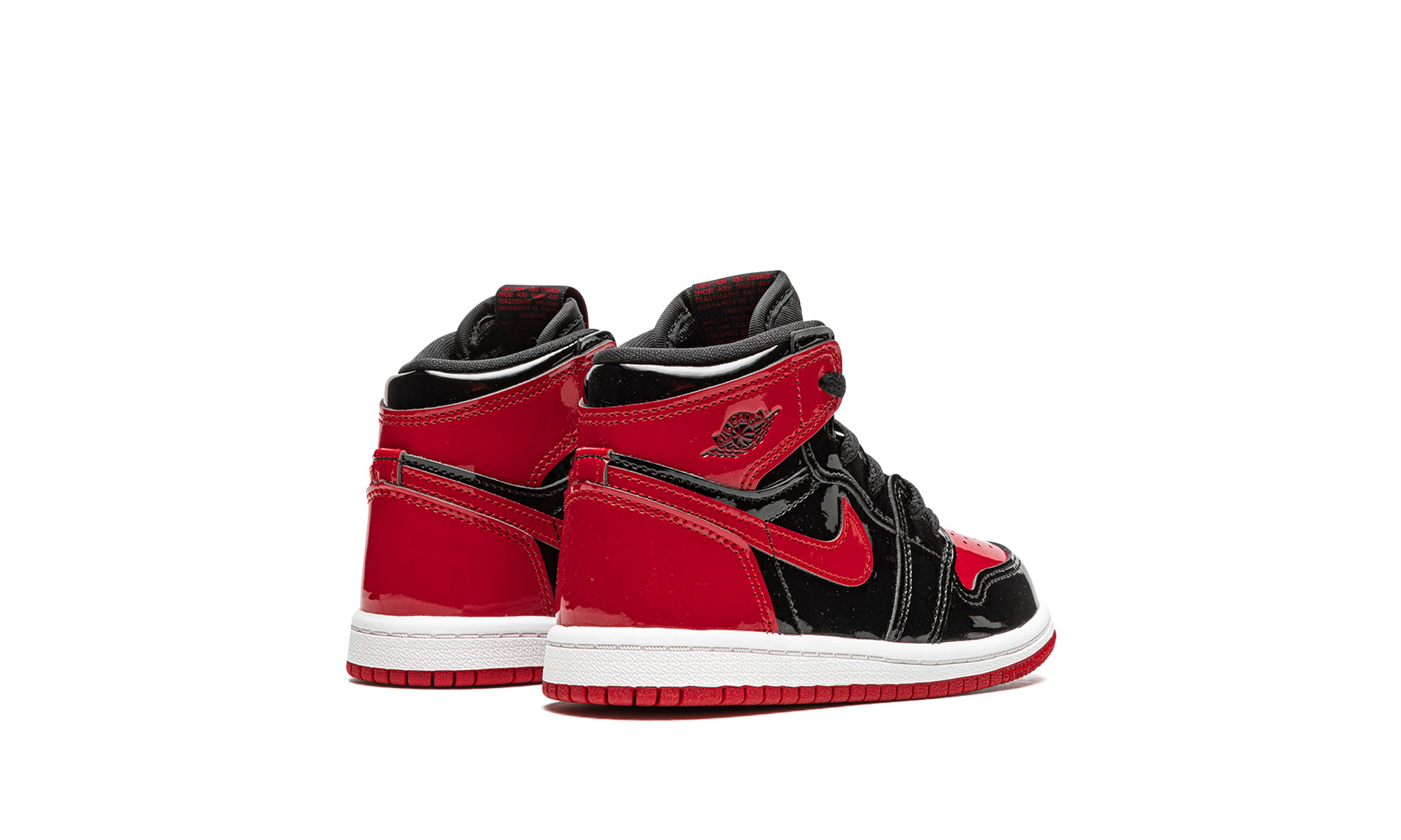 black and red patent leather jordan 1