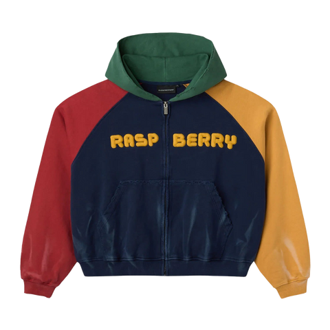 GV GALLERY Raspberry Color Block Zip Up Hoodie 