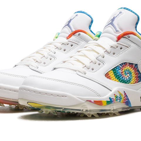 Air Jordan 5 Low Golf \'Peace, Love, and Golf\' DS Jordan 5 Golf Low Peace & Love - Black for Sale  main image 4