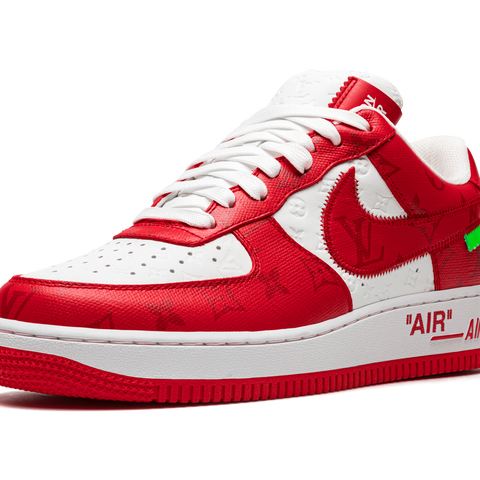 NIKE Louis Vuitton Air Force 1 Low Virgil Abloh White Red Stadium Goods