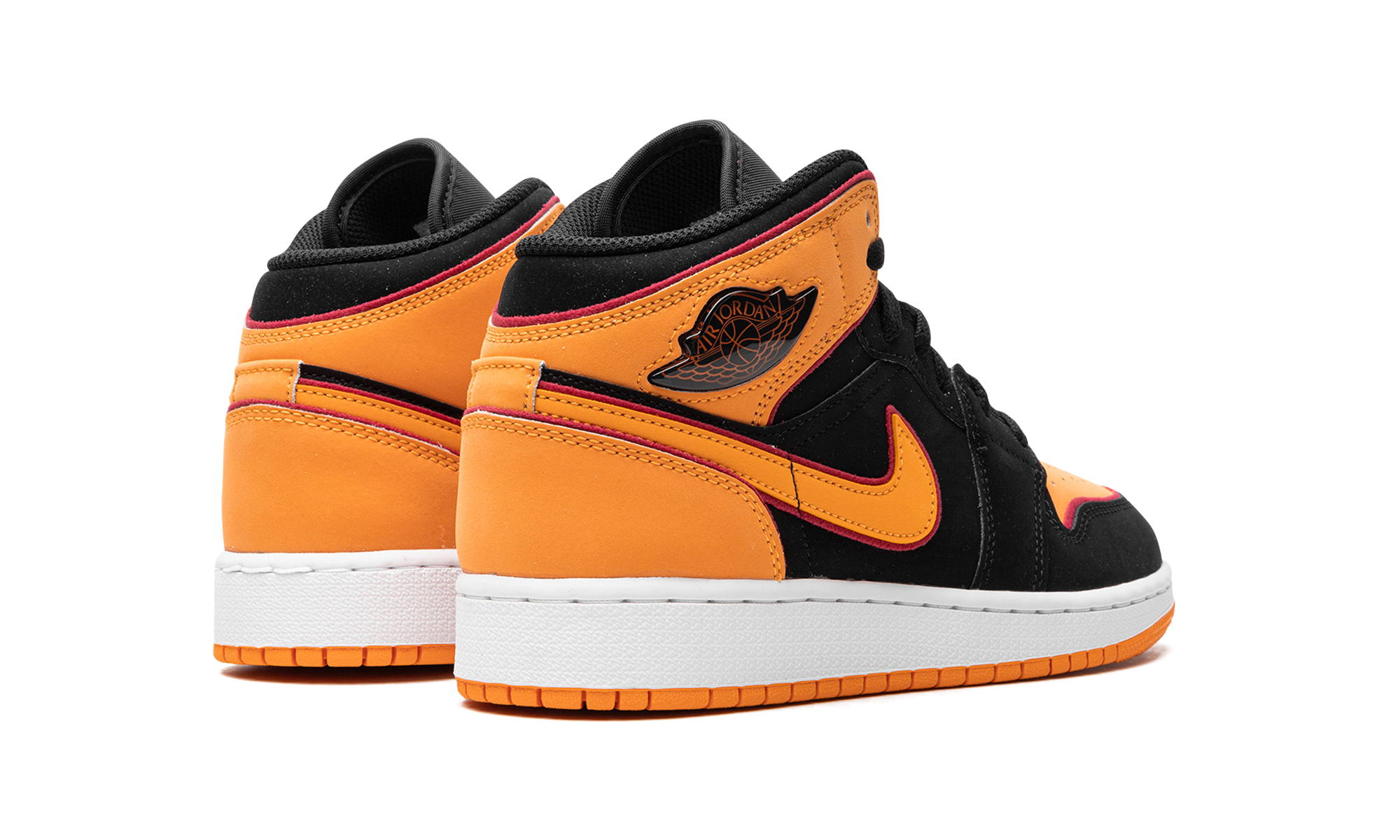 nike air jordan 1 retro mid black orange peel