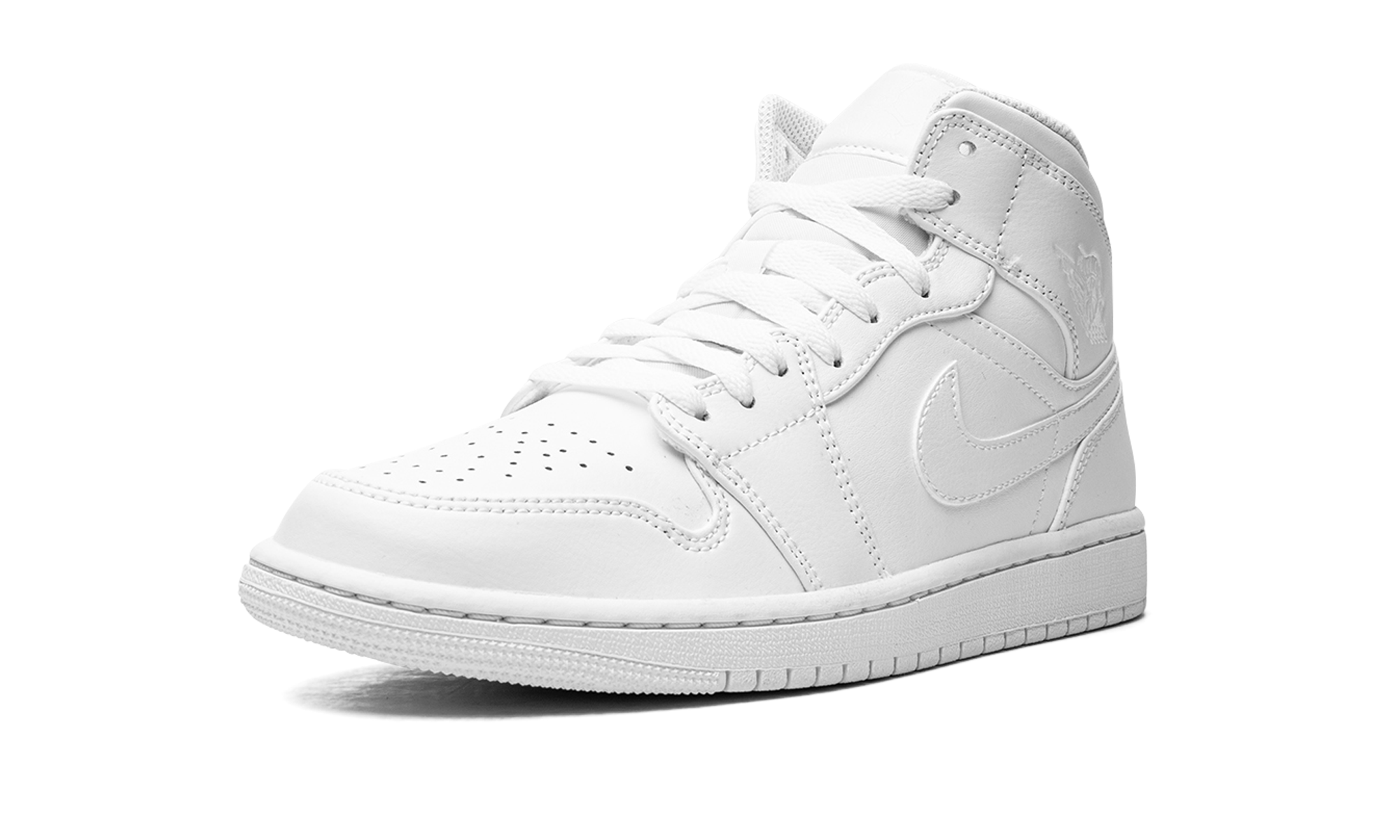 jordans mid triple white