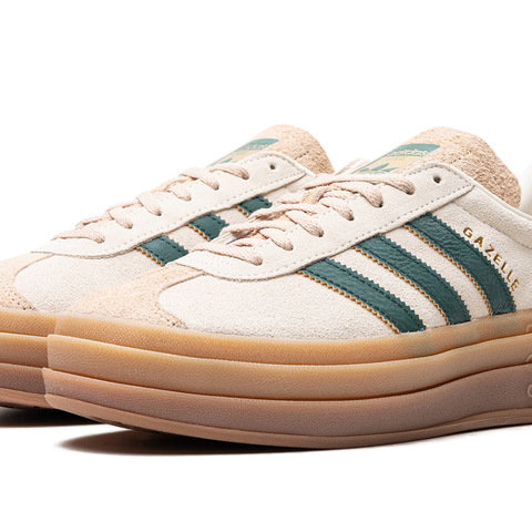 adidas Women's Originals Gazelle Bold, Cream White / Collegiate Green / Magic Beige / 8
