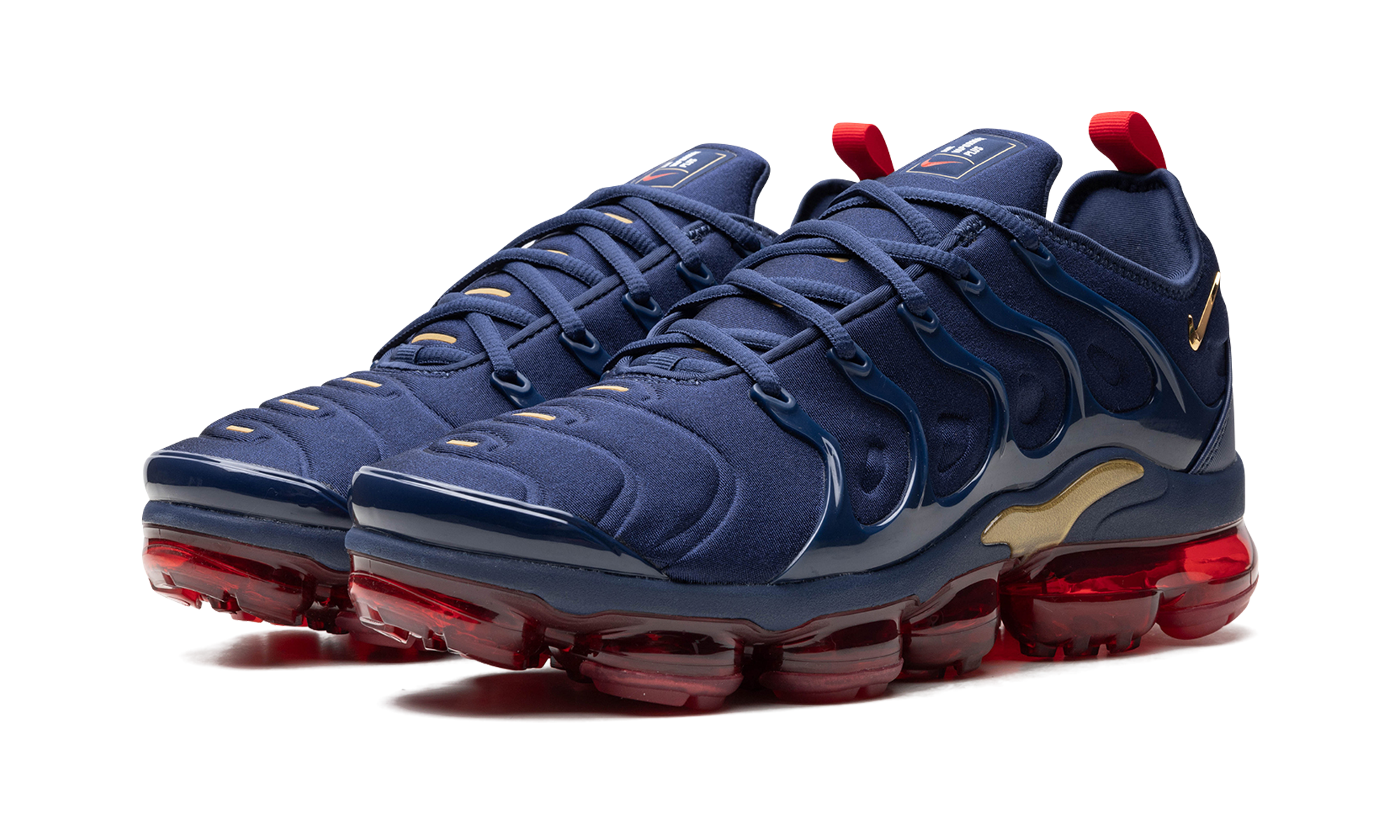 nike air vapormax plus navy gold red