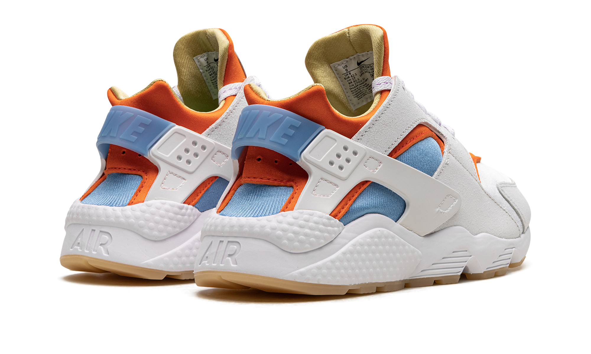 orange and white huaraches