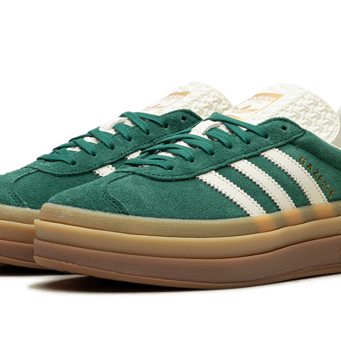 Adidas gazelle green white gold sales