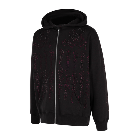 SUPREME Rhinestone Zip Up Hooded Sweatshirt 