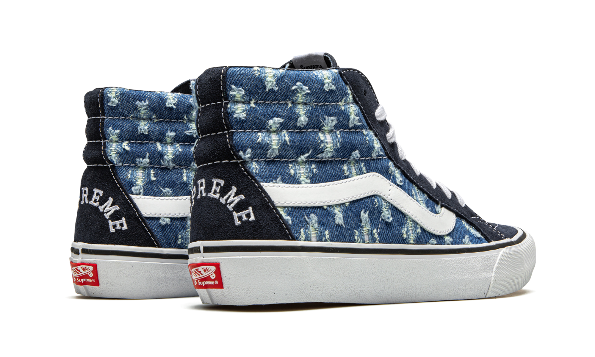 Supreme Vans Hole Punch Denim Sk8-Hi Pro (SS20) - $110