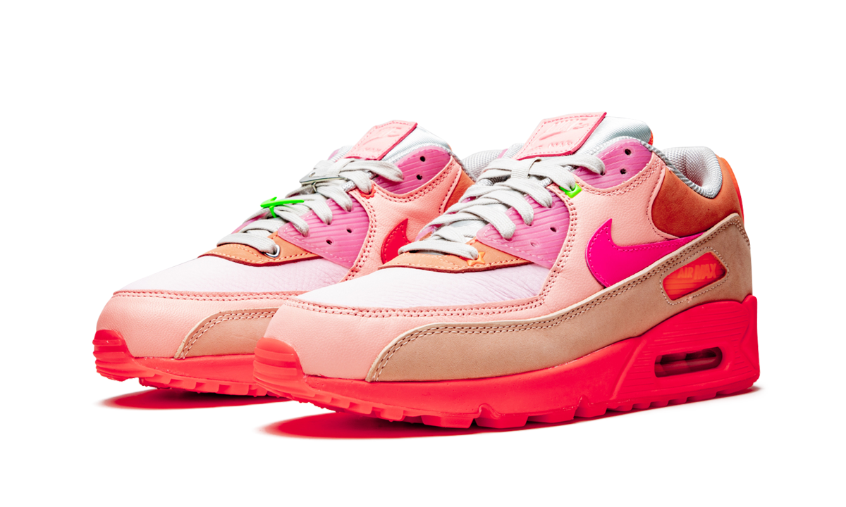womens air max 90 platinum crimson