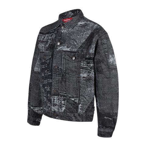 SUPREME Supreme Archive Denim Jacquard Trucker Jacket SUPREME Supreme Archive Denim Jacquard Trucker Jacket