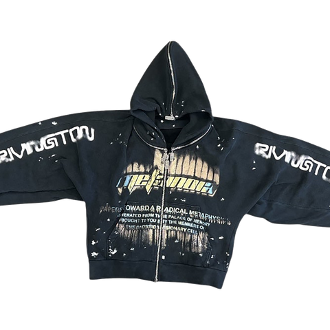 RIVINGTON Radical Paper Rose Zip Hoodie 