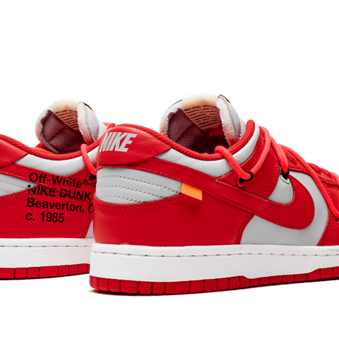 Off-white x nike dunk low red grey 2025