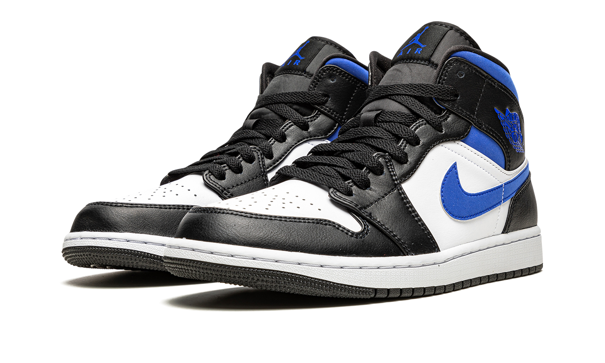 blue and white black jordans