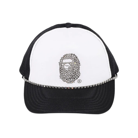 帽子 CRYSTAL STONE APE HEAD MESH CAP BLACK BAPE Crystal Stone Ape Head Mesh Cap 