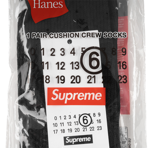 Supreme x MM6 Maison Margiela Hanes Crew Socks | White