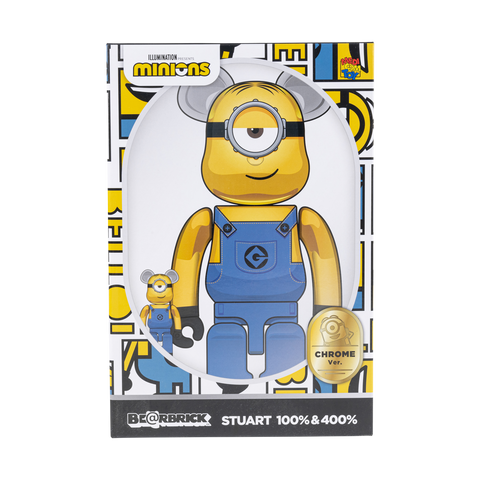 MEDICOM TOY - BE@RBRICK STUART Chrome Ver. 100％ &amp; 400％ MEDICOM TOY BE＠RBRICK STUART MINION Chrome Ver. Despicable