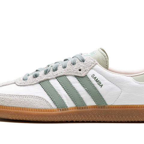 adidas Originals Women Samba OG Cloudy White Silver Green, 6.5