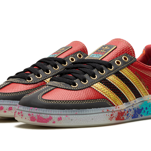 NEW Adidas x S.E.E.D. Handball Spezial Paint Splatter Shoes ID8617 Size 10 S.E.E.D. X ADIDAS Handball Spezial Scarlet Gold/Paint  main image 4