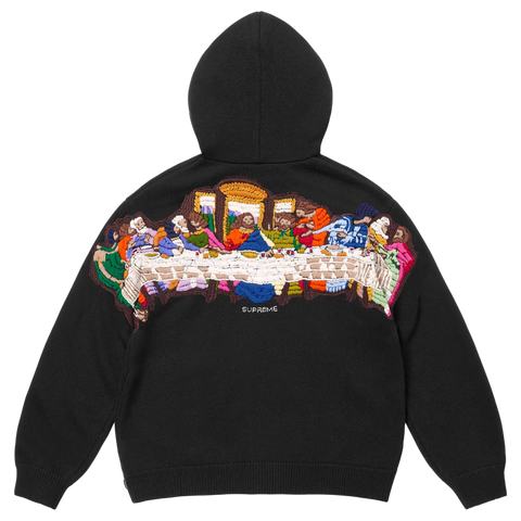 トップス 25SS Supreme Last Supper Hooded Sweater SUPREME Last Supper Embroidered Zip Up Hooded Sweater 