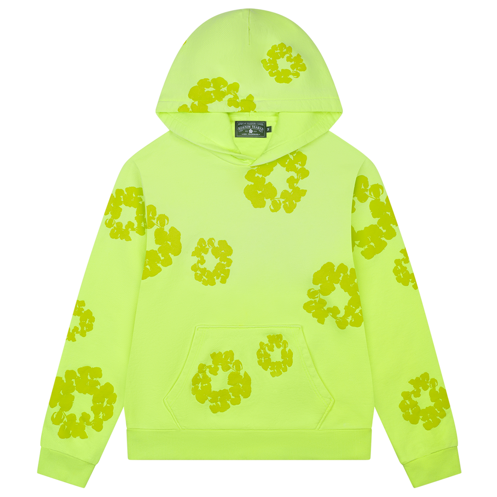［完全正規品］Denim Tears Hoodie Neon Green DENIM TEARS Mono Cotton Wreath Hoodie 