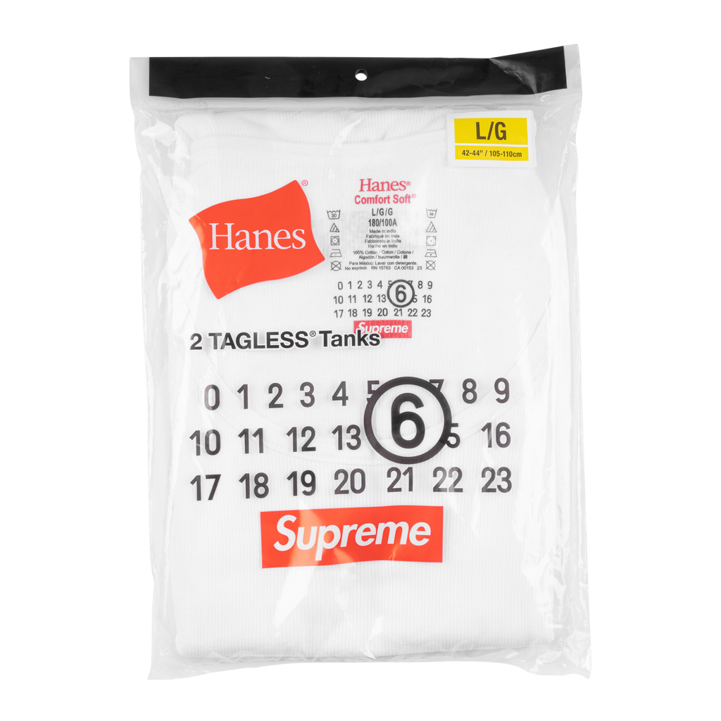 SUPREME MM6 Maison Margiela Hanes Tagless Tank Top (2 Pack SUPREME MM6 Maison Margiela Hanes Tagless Tank Top (2 Pack