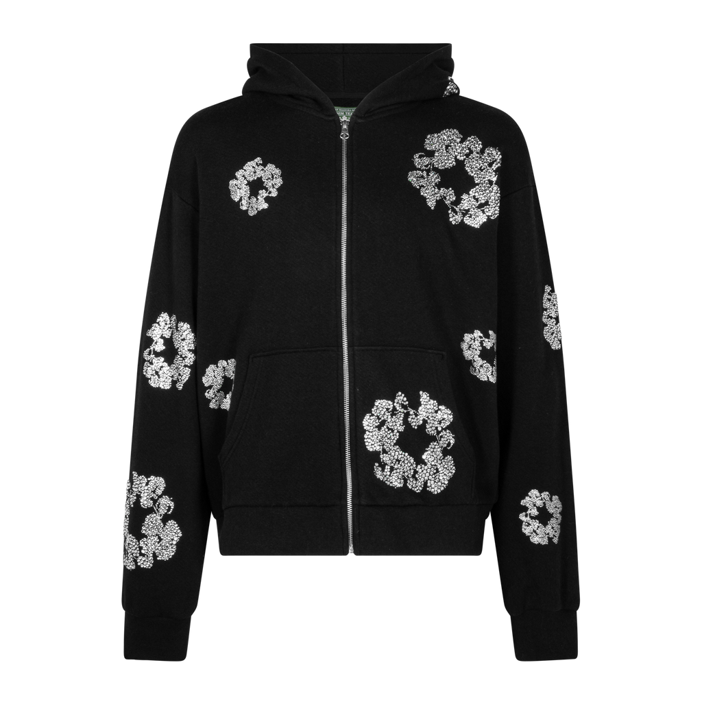 DENIM TEARS Cashmere Swarovski Cotton Wreath Zip Hoodie 