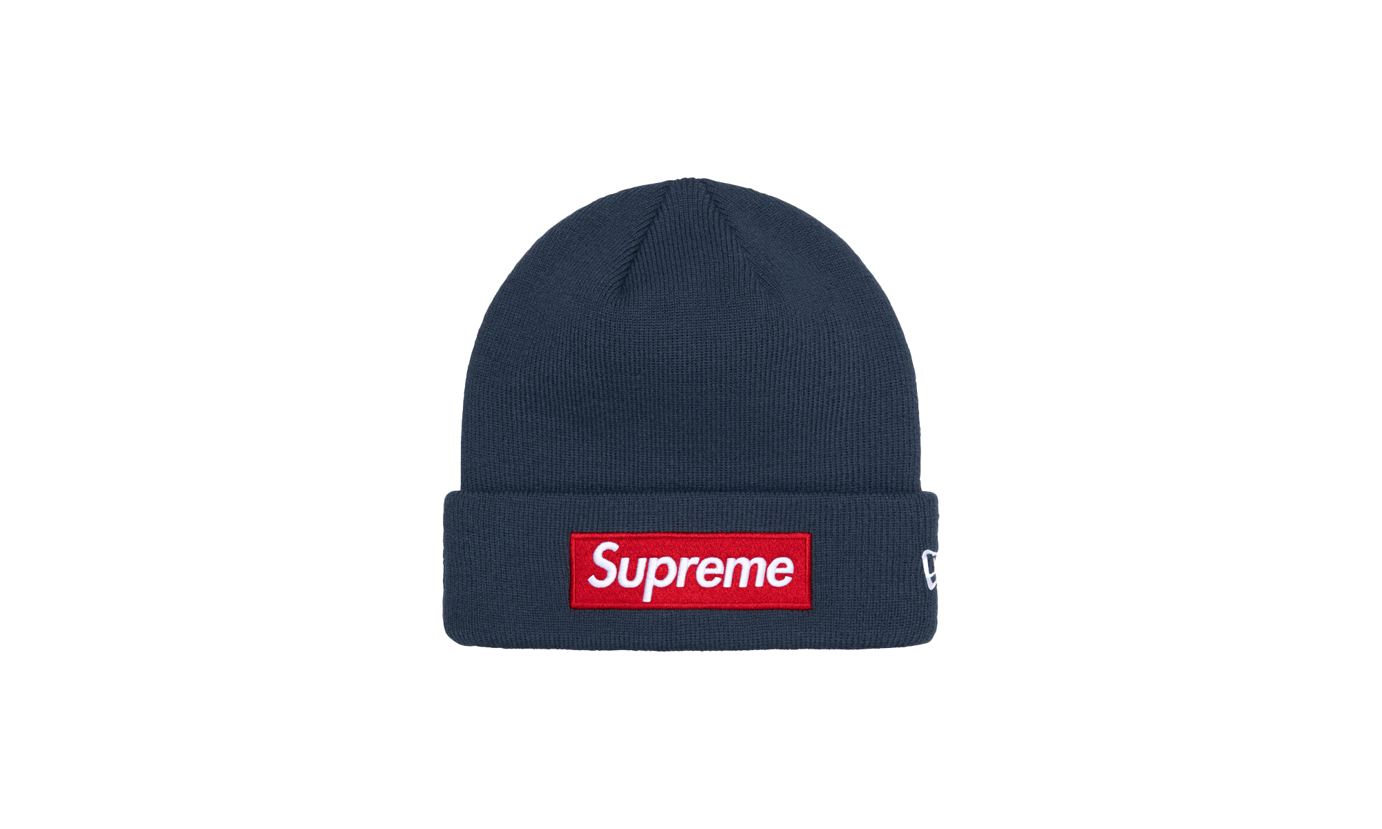 Supreme x NEWERA 24AW Box Logo Beanie Navy Embroidered Knit