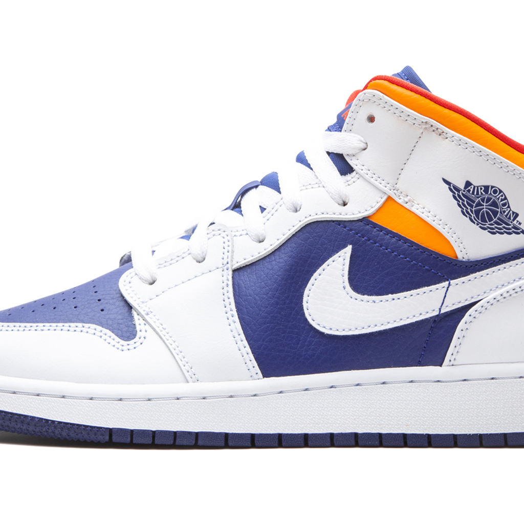 Air Jordan 1 Mid GS White Deep Royal Blue 554725 131 Stadium Goods