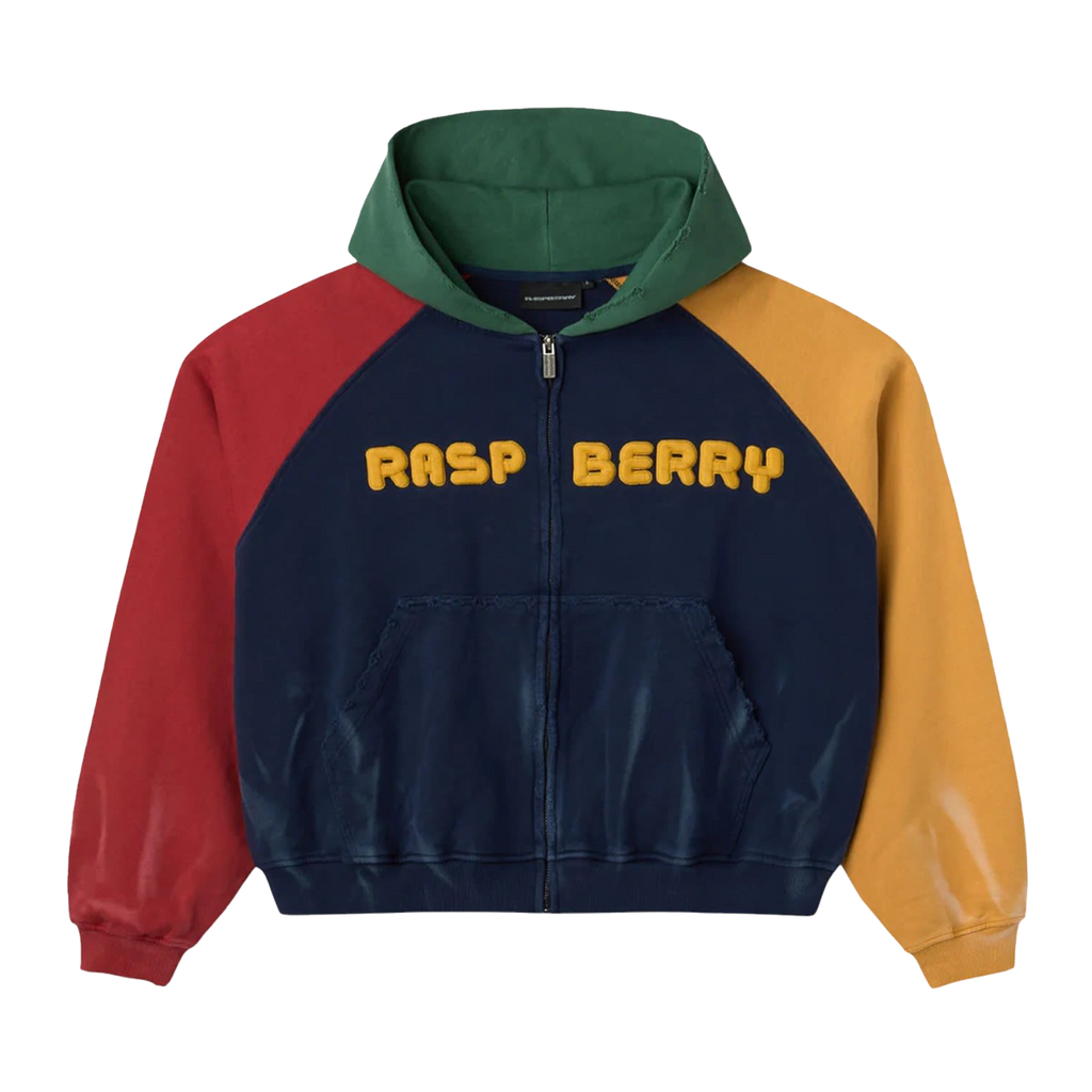 GV GALLERY Raspberry Color Block Zip Up Hoodie 