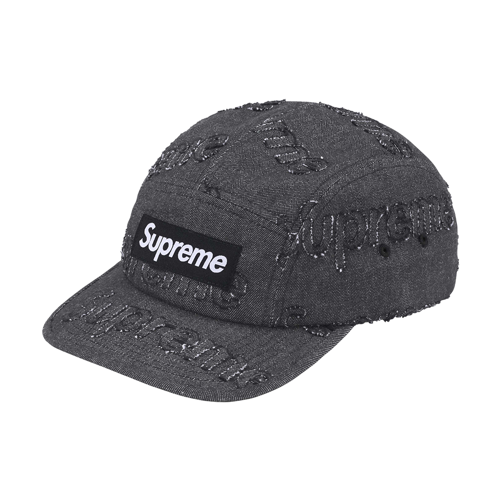 帽子 Supreme Lasered Denim Camp Cap Black Supreme Lasered Denim Camp Cap (FW24) - $58