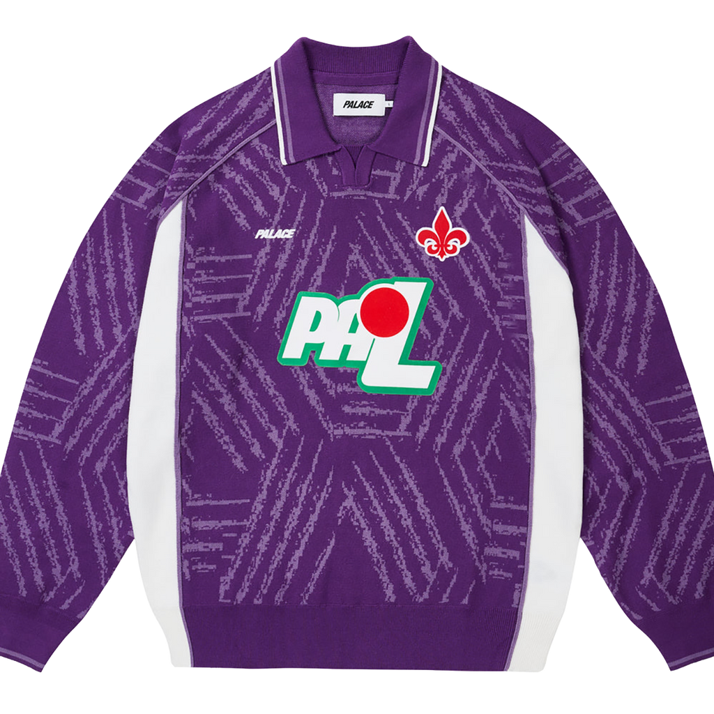 【希少】PALACE CHECKER ZIP TOP PLUM / WHITE PALACE Viola Knit 