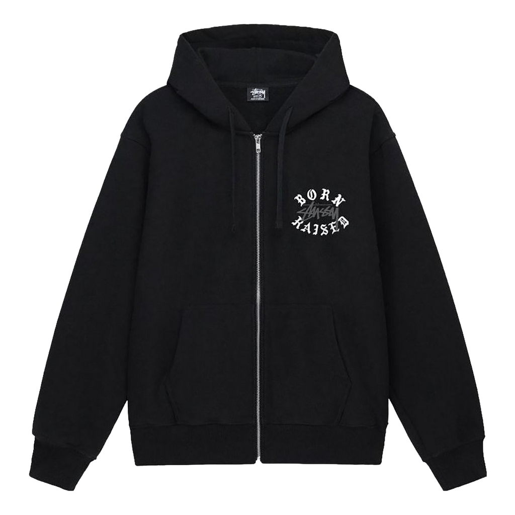 STUSSY Born X Raised Logo Zip Hoodie 