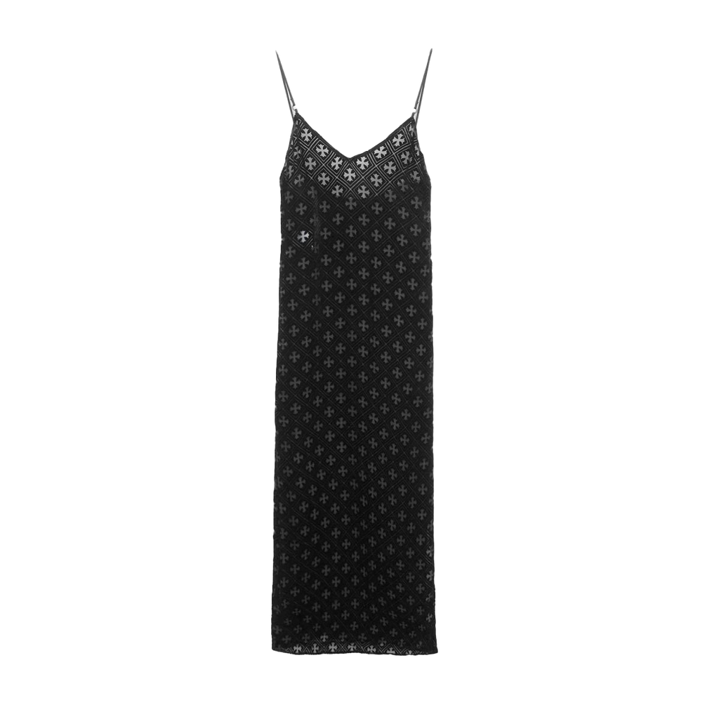long sleeve chrome heart dress CHROME HEARTS Velvet Gown WMNS 