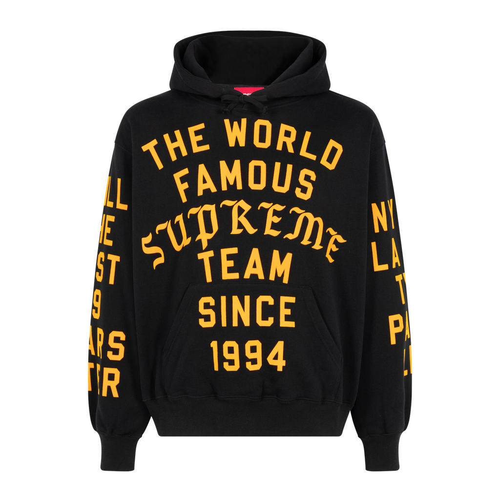 SUPREME Team Flocked Hooded Sweatshirt SUPREME Team Flocked Hooded Sweatshirt
