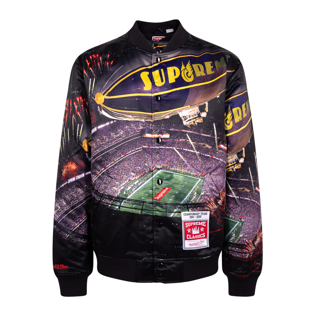 SUPREME Mitchell & Ness Stadium Satin Varsity Jacket  