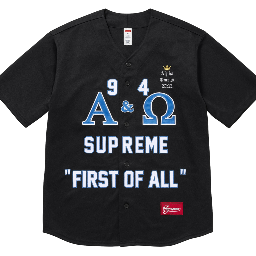 トップス Supreme Alpha Omega Baseball Jersey SUPREME Alpha Omega Baseball Jersey 