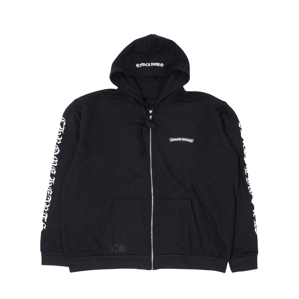 CHROME HEARTS Scroll Logo Zip Up Hoodie 